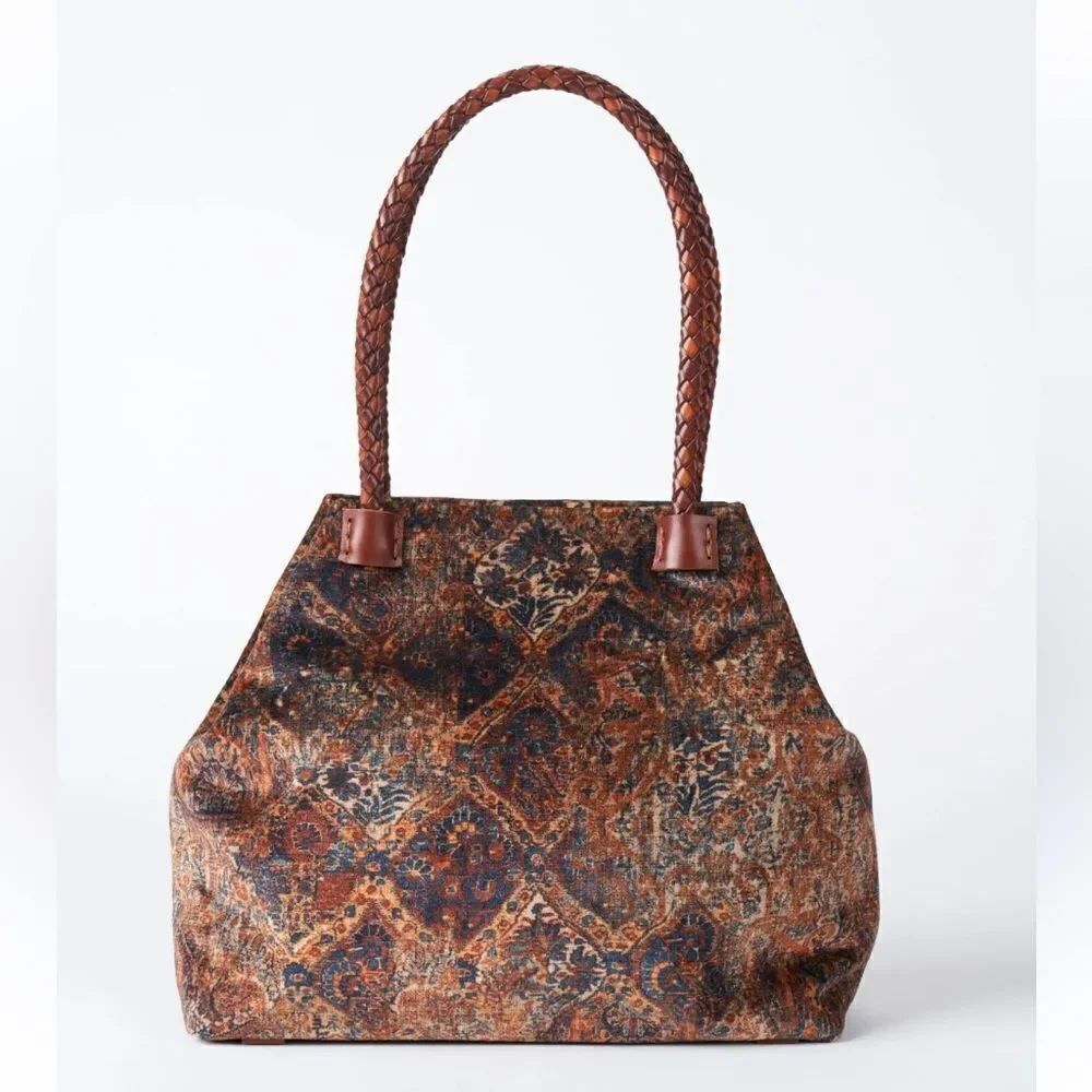 Marian Paquette Elizabeth Velvet Tote with Leather Handles